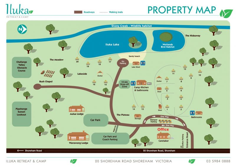 Iluka Retreat | Property Map | Glamping | Camping | Group Accommodation | School Camps | Mornington Peninsula